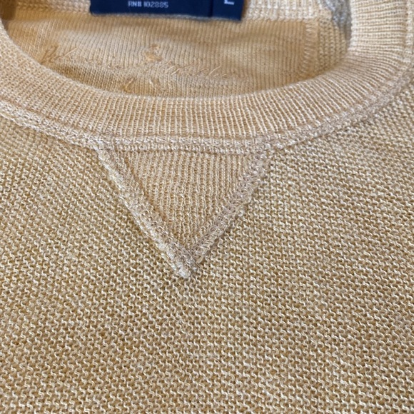 Johnnie Walker Alapca & Tencel Blend L/S Crew Neck Sweater Lemon L *Tiny Flaw - Picture 4 of 10